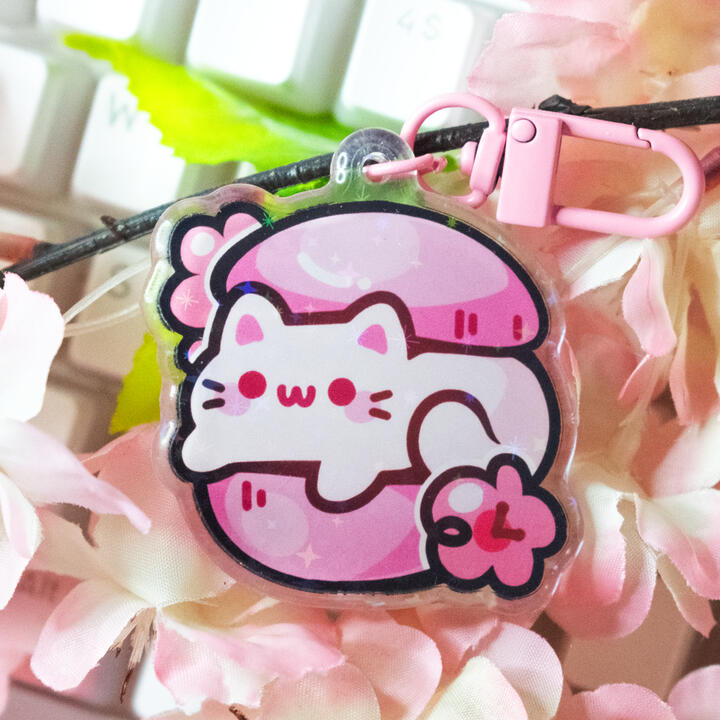 Acrylic Keyring: Meowcaron