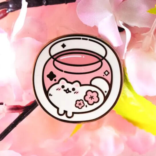 Enamel Pin: Sakura Kit-tea (OC) Enamel Pin: Sakura Kit-tea (OC)