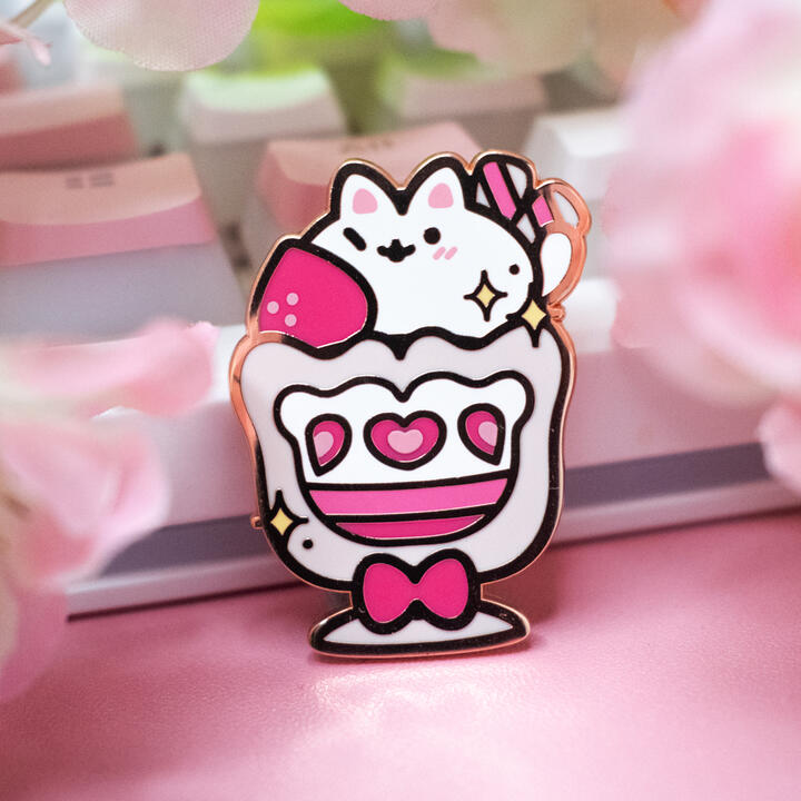 Enamel Pin: Strawberry Purr-fait (OC) Enamel Pin: Strawberry Purr-fait (OC)