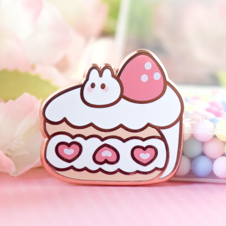 Enamel Pin: Strawbunny Shortcake (OC) Enamel Pin: Strawbunny Shortcake (OC)